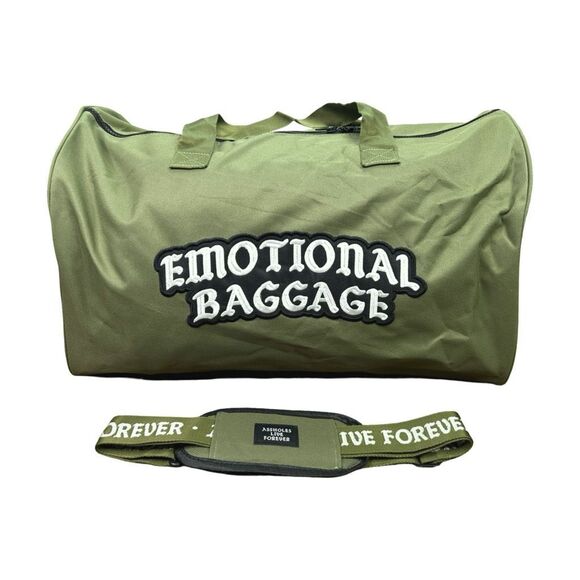 A**holes Live Forever Emotional Baggage Embroidered Duffle Bag 20” x 8” x 11.5” - Picture 5 of 6